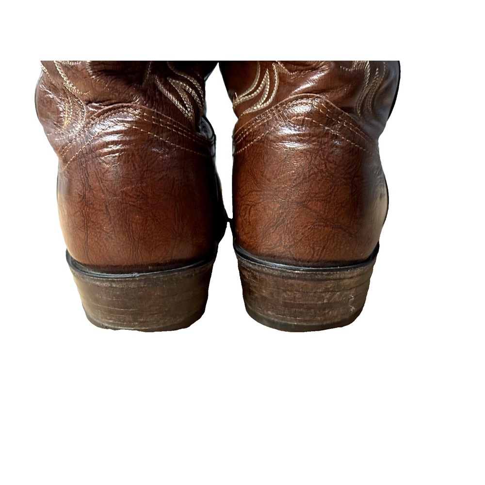 NOCONA Brown Leather Western Cowboy Boot Men's Size 8.5D Made in USA - Picture 5 of 16